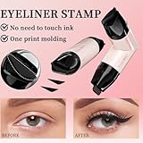 Sitovely 2PCS Gel Eyeliner Pencil Set, Foldable Eyeliner Stamp for Perfect Wings, Double-headed Lazy Cat Eye Eyeliners Tool, Waterpoof Black Eye Liner Pencil (A, M) - Image 2