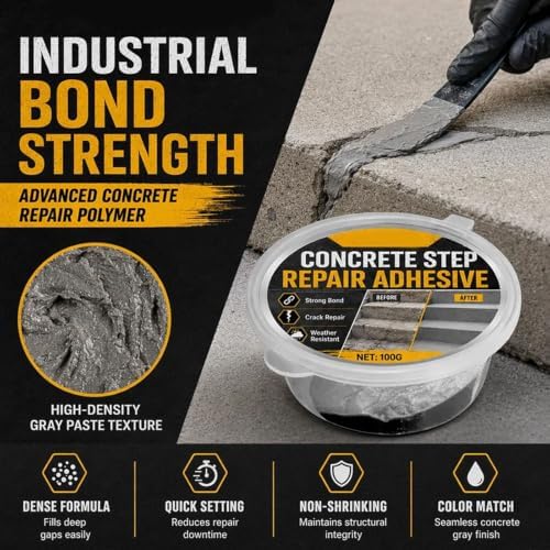 Concrete Step Repair Adhesive, Heavy Duty Outdoor Concrete Cement Repair Adhesive, Strong Bond Formula, Quick Curing (1Pcs) — view 6