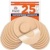 Fixic Freestyle Adhesive Patch 25 PCS – Good for Libre 1, 2, 3 & Plus – Enlite – Guardian – NO Glue in The Center of The Patch – Pre-Cut Back Paper – Long Fixation for Your Sensor! (Tan)