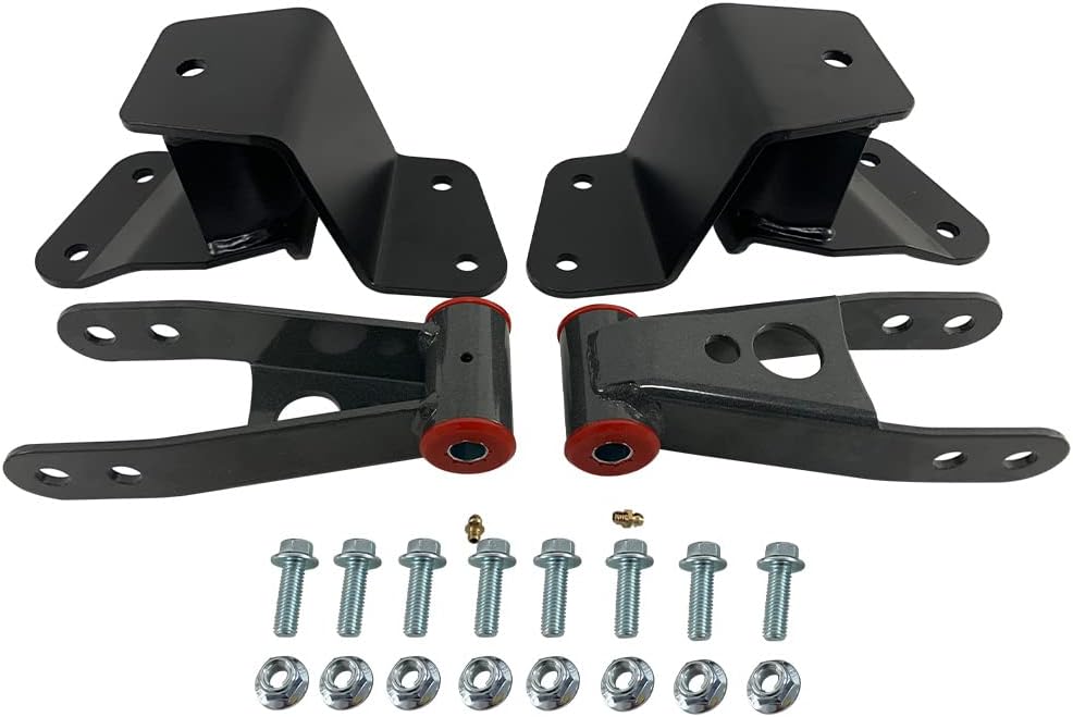 4in.Lower Shackle Hangers for Chevy C15 1500 Truck Adjustable 3" or 4" Rear Drop Kit Compatible with 1988-1998 Chevy Silverado 1500 GMC Sierra 1500 C15 K15 Powder Coated