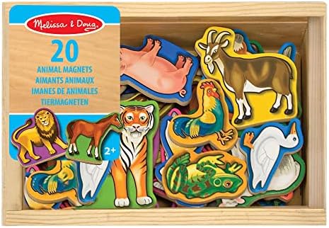 Melissa & Doug Wooden Animal Magnets, Developmental Toy, Cognitive Skills, 2+, Gift for Boy or Girl