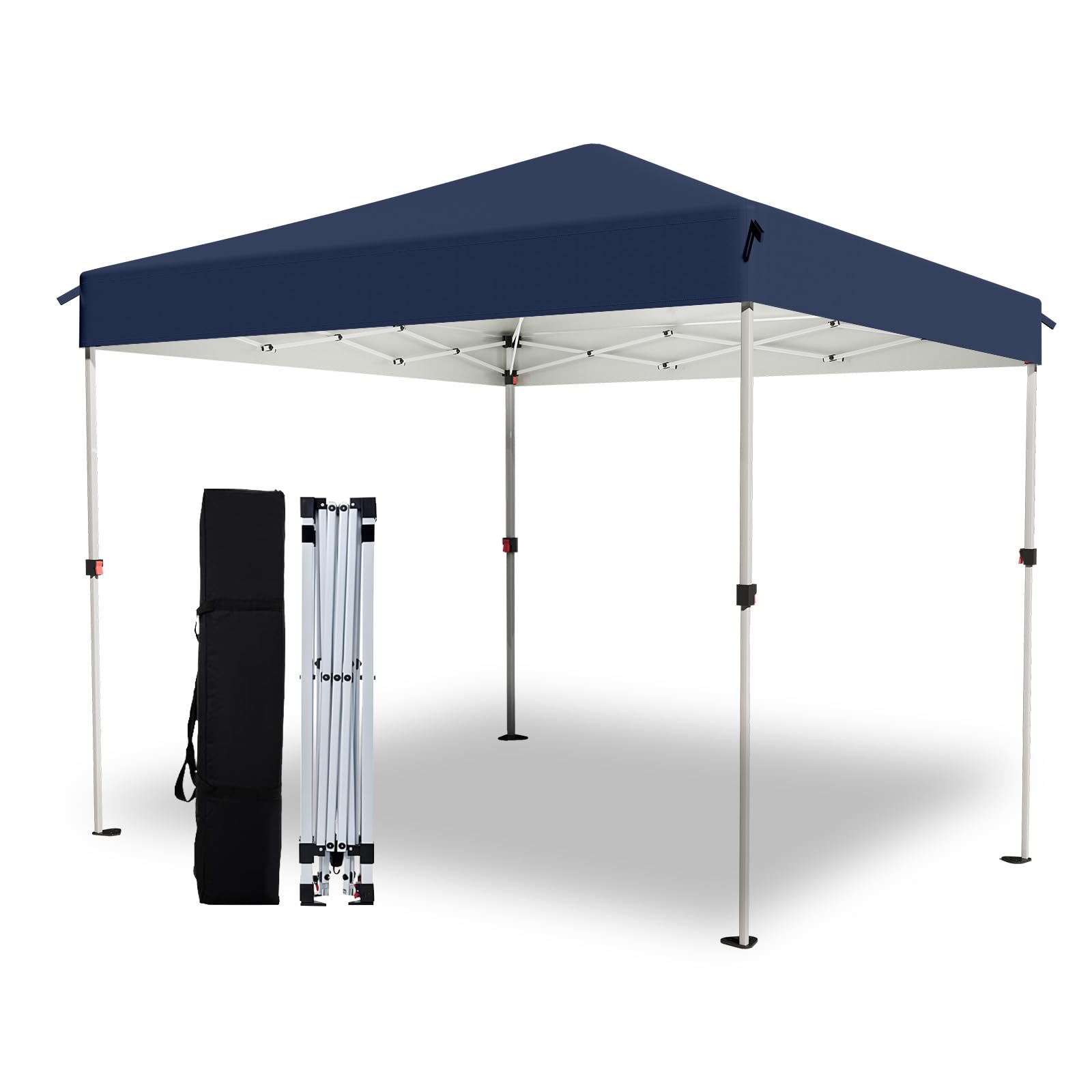 View 1 of 10×10FT Pop Up Canopy with One Push Setup,Heavy Duty Waterproof Folding Tent for Camping Parties Events Parties,Outdoor Canopy,Portable Sun Shelter,3 Adjustable Height