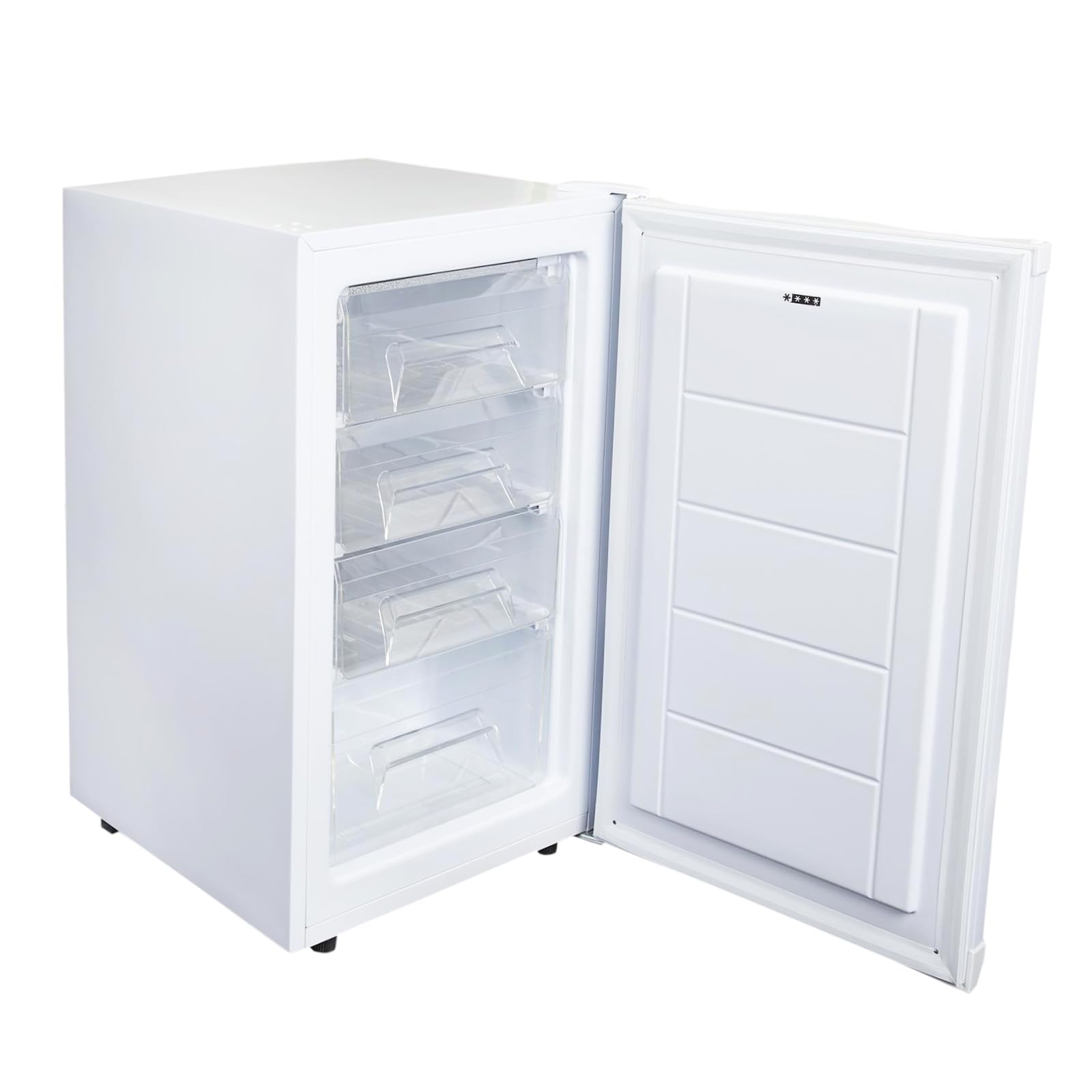 SIA UCF50WH Freestanding Under Counter Freezer, 77L Capacity, 4* Freezer Rating, E Rated, 50cm Wide, Reversible Door, White, 2 Years Parts & Labour Guarantee — view 3