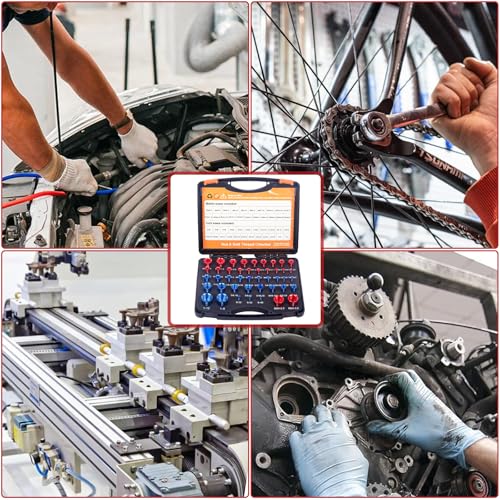 Gewindelehre 44-Teiliges Thread Checker Satz - Gewindeprüfer for Schrauben und Muttern Aluminiumlegierung Gewindelehre Mit Metrischen and Imperialen Geeignet Zum Erfassen und Messen Von Gewindemaßen