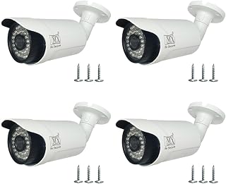 MX Dummy CCTV Bullet Camera 4 Pack – Metal Body Outdoor Fake Security Camera with Blinking Red LED, Battery Operated, No A... Price In India
