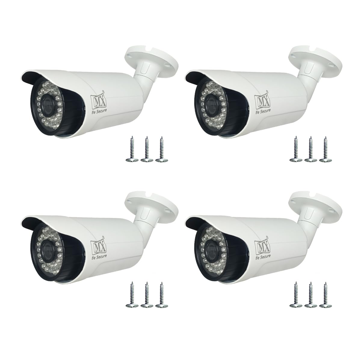 MX Dummy CCTV Camera Metal Body Outdoor Camera Fake Camera Dummy CCTV Bullet Camera (Fake Camera No Audio/No Video) with Battery Operated Red Led Light is Ideal for Home (4pcs)-image-47