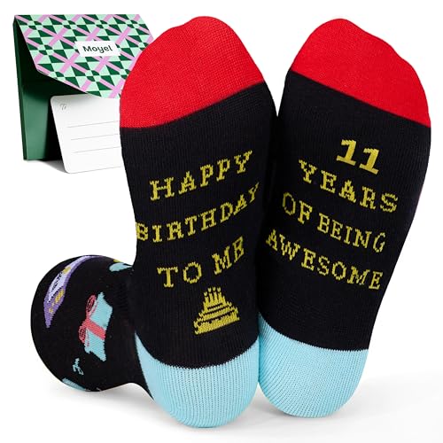 Moyel Gifts for 11 Year Old Boys Funny Boy Socks Presents for 11 Year Old Boy Birthday Gifts Creative Gifts for Boys Age Cool 11 Gift for 11 Year-Old Boy Son Grandson Nephew