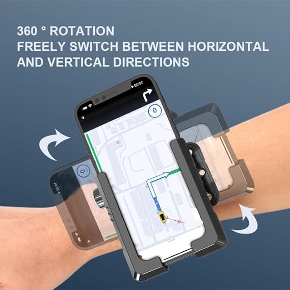 Miniatura 2 de Brazalete universal para teléfono y soporte de muñeca giratorio 360 para correr, trotar, gimnasio, entrenamientos, más
