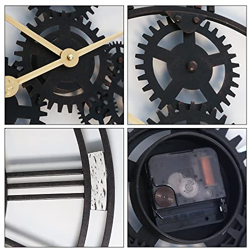 Thcisl Large Metal Wall Clock With 27 Inch Big Round Clock Black & White Big Round Clocks 3D Roman Numerals Living Room Battery Powered Silent Clock #TOP6