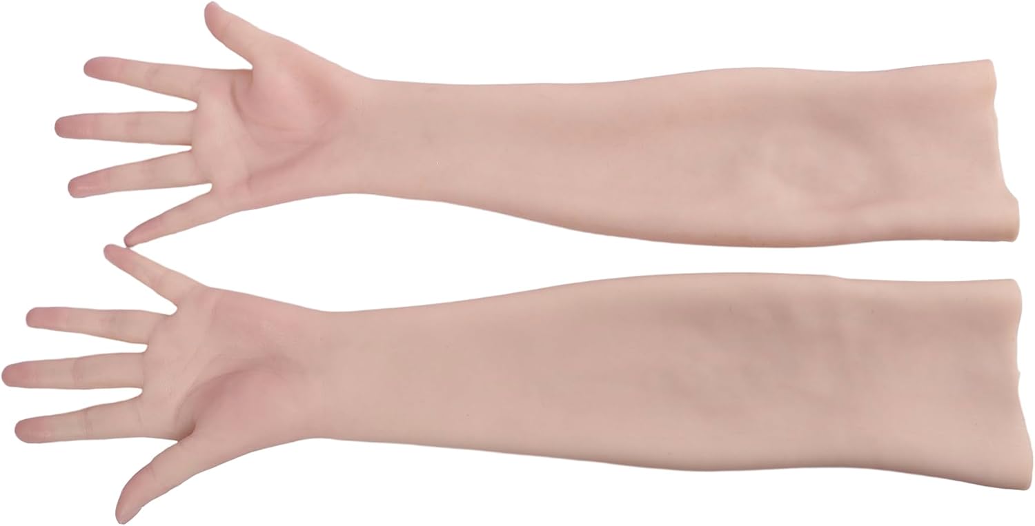 EQAIWUJIE Realistic Silicone Gloves for Crossdressers or prosthetics Soft Silicone Gloves Fake Female Hand
