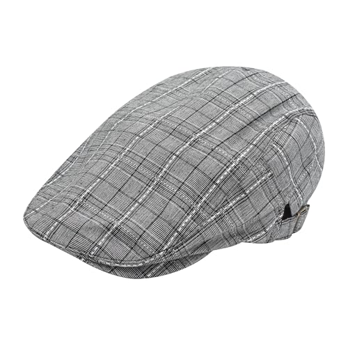 Image of ZLYC Men Cotton Flat Cap Summer Scally Ivy Gatsby Newsboy Beret Driver Cabbie Hunting Hat
