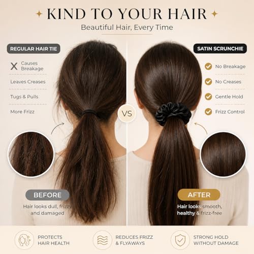 Image of Atrube's Silk satin scrunchy for women | Hairbands for women, girls pack of 3 Standard size