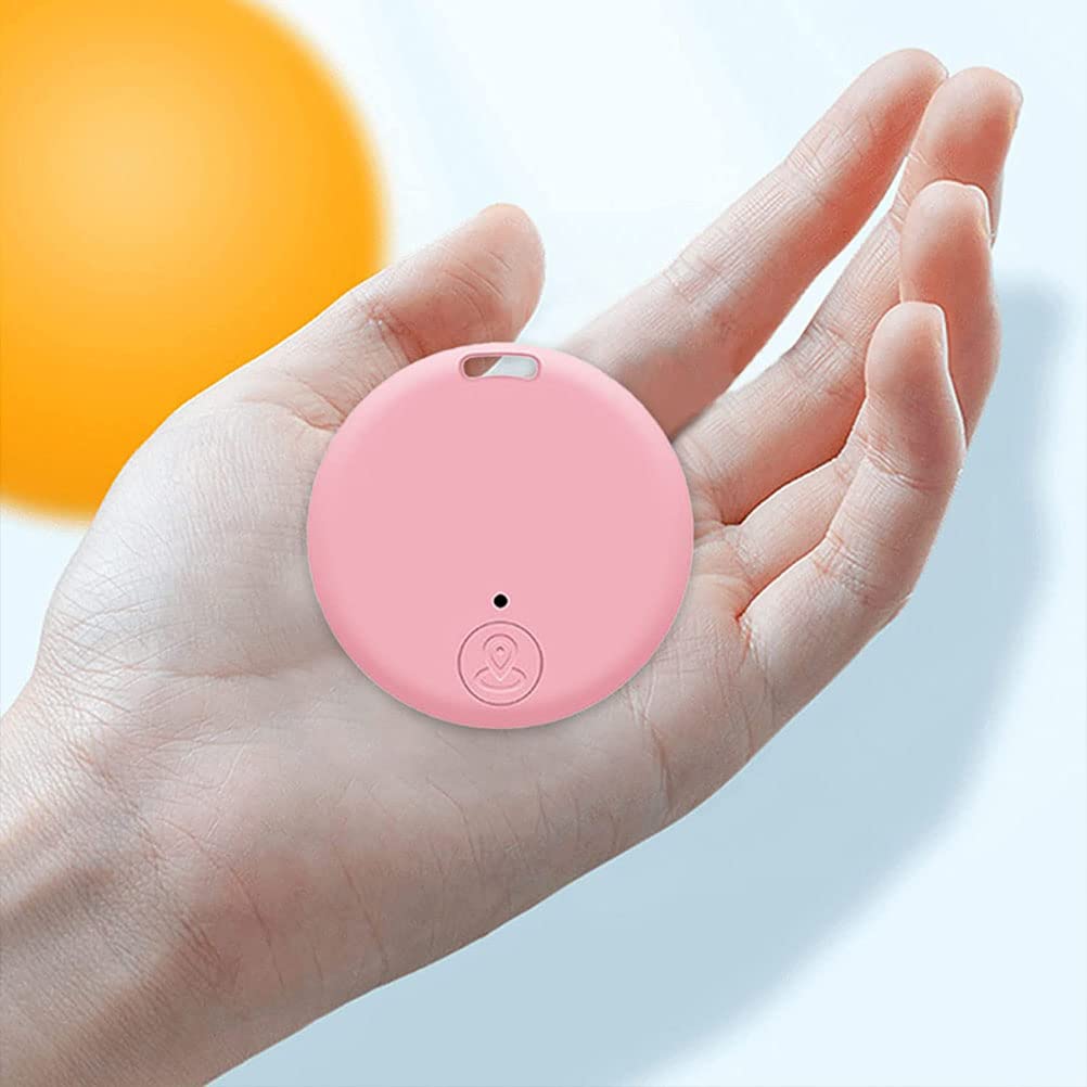 Localizzatore GPS portatile Bluetooth 5.0 con anello a strappo, dispositivo anti-perdita intelligente, dispositivo impermeabile, localizzatore di animali domestici per cani, gatti, portafogli,Rosa