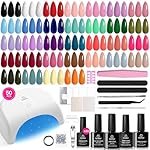 Beetles Gel Nail Polish Kit with U V Light, 32 Colors Gel Polish Nail Kit 50 Pcs Polish Set with Base and Matte&Glossy Top Coat Soak Off DIY Art Kit Manicure Spring Gifts for Women