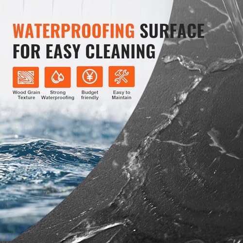 VEVOR Selbstklebende Vinyl-Bodenfliesen, 30,5 x 30,5 cm, 50 Stk., 1,5 mm dick, zum Abziehen und Aufkleben, schwarze Marmorstruktur, DIY-Bodenbelag für Küche, Esszimmer, Schlafzimmer und Badezimmer