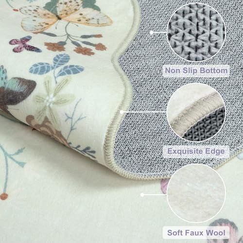 Tapete Decorativo Beige Butterfly 2x3 Pies Rugalia miniatura 2
