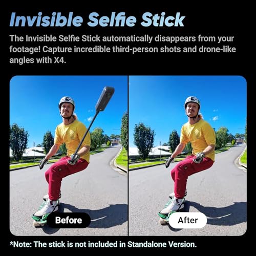 Image of Insta360 X4 - Waterproof 8K 360 Action Camera, 4K Wide-Angle Video, Invisible Selfie Stick Effect, Removable Lens Guards, 135 Min Battery Life, AI Editing, Stabilization, for Sports, Travel