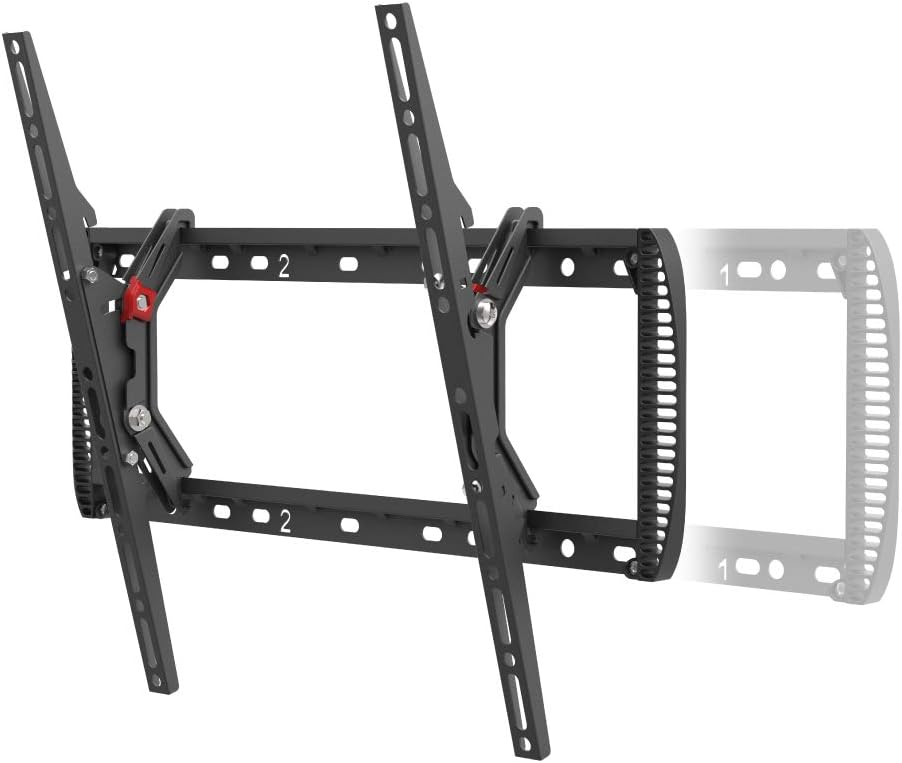 Barkan TV Wall Mount, 13-90 inch Tilt Flat/Curved Screen Bracket, Holds up to 132lbs, Auto Lock Patented, Extendable Wall Plate - 6 Products in 1, Fits LED OLED LCD (BM410T)