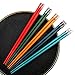 5 Paires Japonaises Baguettes Réutilisable, Fibre de Verre, avec Antidérapant Désign, Multicolore, Lave-vaisselle Disponible, Maison Hôtel Restaurant Cadeaux, pour Sushi/Nouilles/Cuisine Japonaise