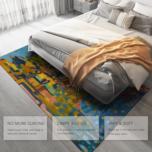 Tapis de salon anti-mule lavable et grand format paysage urbain - 5