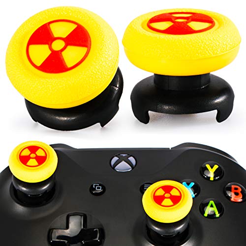 Image of Playrealm FPS Thumbstick Extender & 3D Texture Rubber Silicone Grip Cover 2 Sets for Xbox Series X /S & Xbox One Controller(Radiation Yellow)