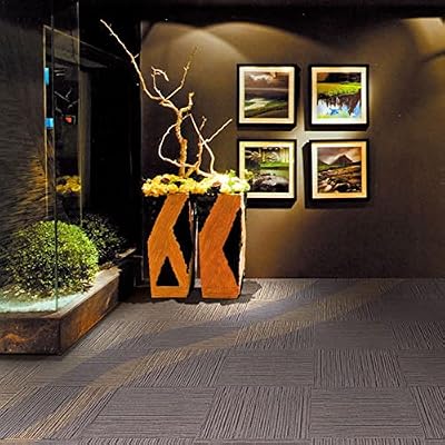 Soft Padded Carpet Tiles for Home Office Commercial,20 * 20 in Seamless Appearance Peel and Stick DIY Installation Loop Pile Square Flooring Tiles Rug-16 Tiles 43 Sq Ft(Color:color5)
