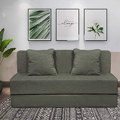 Image of Aart Store 1 Seater (3x6) Space Saving Foldable Sofa Cum Bed with Removable Washable Fabric Cover - Grey