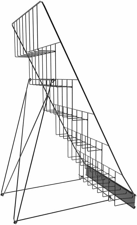 FixtureDisplays® 6-Tiered 18" Wire Display Rack for Tabletops, 2.5" Open Shelves, with Header - Black119352 119352