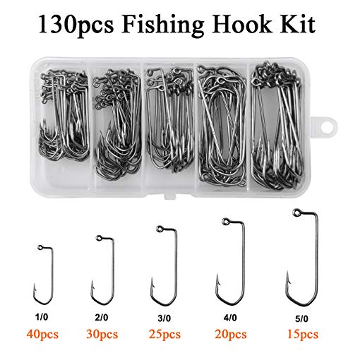 90 Degree Jig Hooks, Aberdeen Round Bend Fishing Hooks Long Shank High Carbon Steel Jig Hooks For Freshwater Saltwater #TOP4