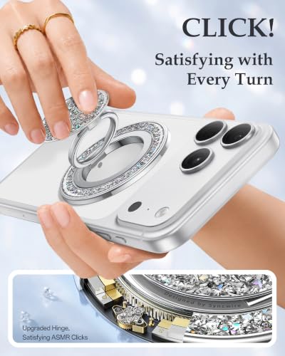 Image of SYNCWIRE for MagSafe Phone Grip, Sparkly Magnetic Phone Ring Holder | 360 Rotation, Glitter Phone Grip Finger Holder Stand Kickstand Bling Bling, for iPhone 17 16 15 14 13 12 Pro Max MagSafe