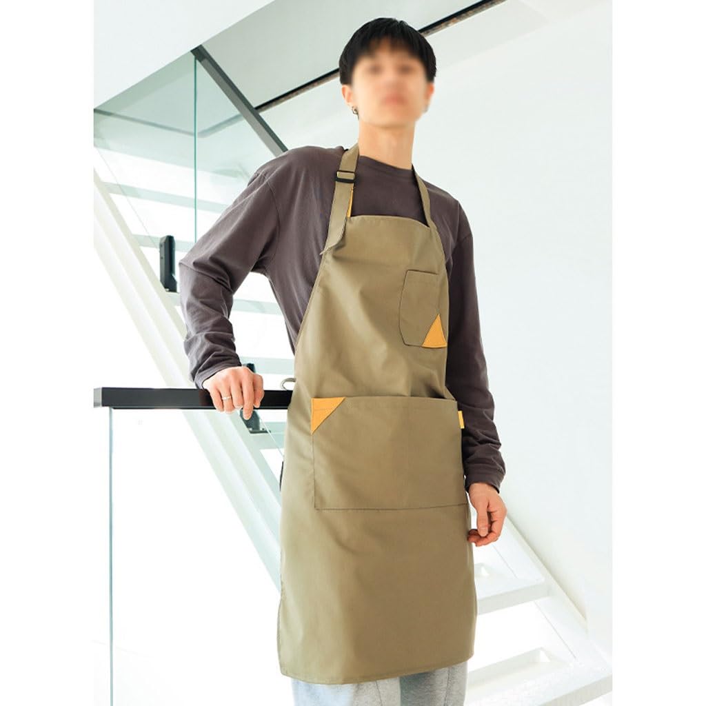 NEBE Delantal de camarero Delantal coreano Barista tienda de té de la leche cocina comedor lienzo estudio de arte barbería ropa de trabajo for hombres y mujeres Delantales Delantal