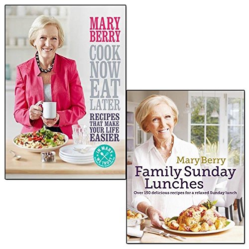 Image of cook now, eat later and mary berry's family sunday lunches 2 books collection set by mary berry