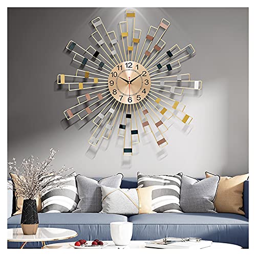 Grande horloge murale en métal de 23,6 pouces moderne pour salon