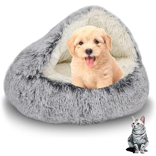 SHJOEE Flauschig Hundebett Muschelform Katzenbett Warm Tierbett Haustierbett Waschbar Hundesofa Katzensofa Plüsch Hundekorb Katzenkorb Weich Hundekissen Katzenkissen Gemütlich Hunde Katzen Schlafplatz