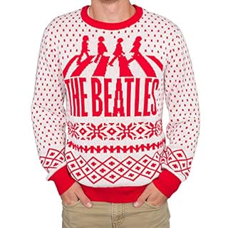 Hybrid Abbey Road Ugly Christmas Sweater - Les Beatles, Paul McCartney, John Lennon, RIngo Starr, George Harrison
