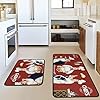 Amazon.com: Faptoena Fat Chef Kitchen Rugs and Mats Sets of 2,Red ...