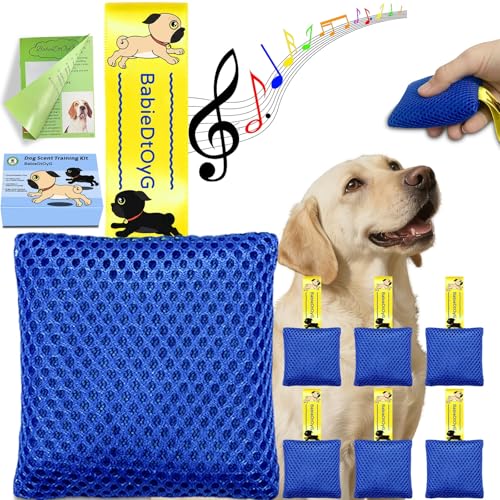 BabieDtOyG Dog Scent Training Kit with Squeaky Sound – Interactive Nose Work Toys for Dogs, Hide & Seek Scent Games | Mental Stimulation, Anxiety Relief & Obedience Training for All Ages (Blue)
