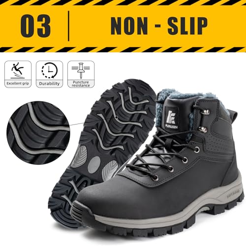 ANGRYRAM Winter Steel Toe Boots for Men Snow Work Boots Slip Resistant Safety Shoes Indestructible Industrial Construction Working Boots Warm Cozy4