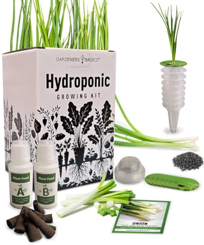 Tokyo Long White Bunching Green Onion Hydroponic Growing Kit – Grow Japanese Bunching Onions – Non-GMO Heirloom Seeds, Complete Indoor Hydroponic Grow Kit and Aquaponic, Green Onion Pods are Easy!