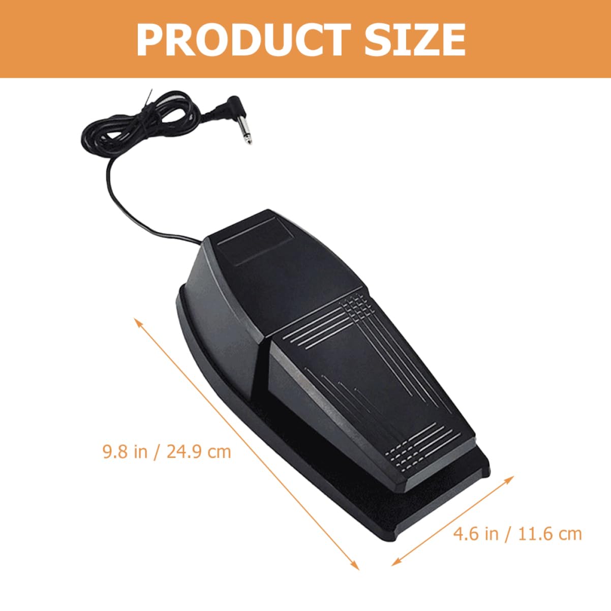 Pedale Sustain per Pianoforte Elettronico Portatile in Abs e Gomma Nero, Resistente ai Danni, Compatibile Tastiere e Pianoforti Digitali