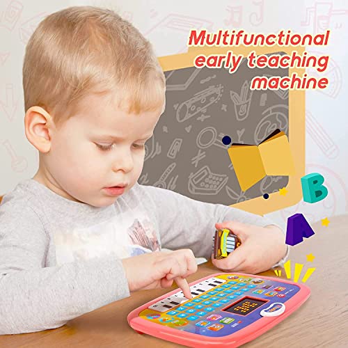 Image of AEXONIZ TOYS Educational Learning Kids Laptop Computer Notebook with led Screen Music Fun Toy Activities for Kids 3-10 Year Old (Sound,Albhabet,Words,a b c 1 2 3)(20-20) (with Battery)