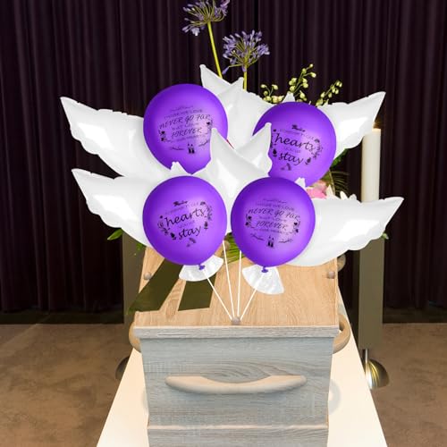 Image of 35PCS Memorial Balloons and 4PCS White Dove Balloons to Release in Sky Memorial Balloon for Release Happy Heavenly Balloon for Condolence, Funeral, Anniversary, Remembrance Services