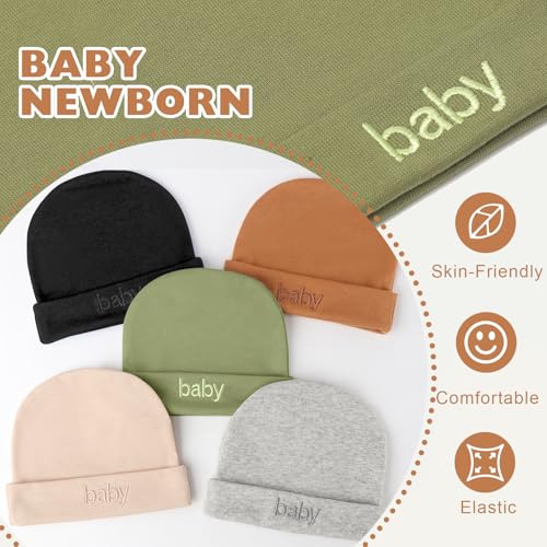 BQUBO Newborn Baby Hat Mittens Socks Set Infant Cotton Beanie Gloves Thick Warm Socks for 0-6 Months Boys Girls4