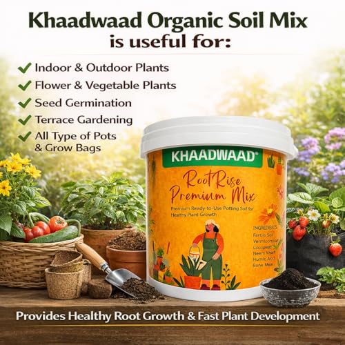 Image of Root Premium Organic Potting Soil Mix for Plants | Ready to Use Growing Medium for Home Garden, Terrace Garden, Pots, Planters & Vegetables | 20 KG