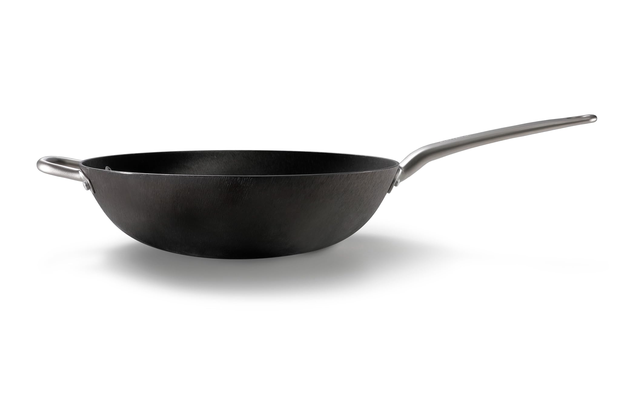 Skottsberg Gusseisen Wok - Ø 34 cm – vorgebrannt & PFAS‑frei, natürlich Antihaft - ideal für Induktion, Gas, Ceran, Grill & Backofen