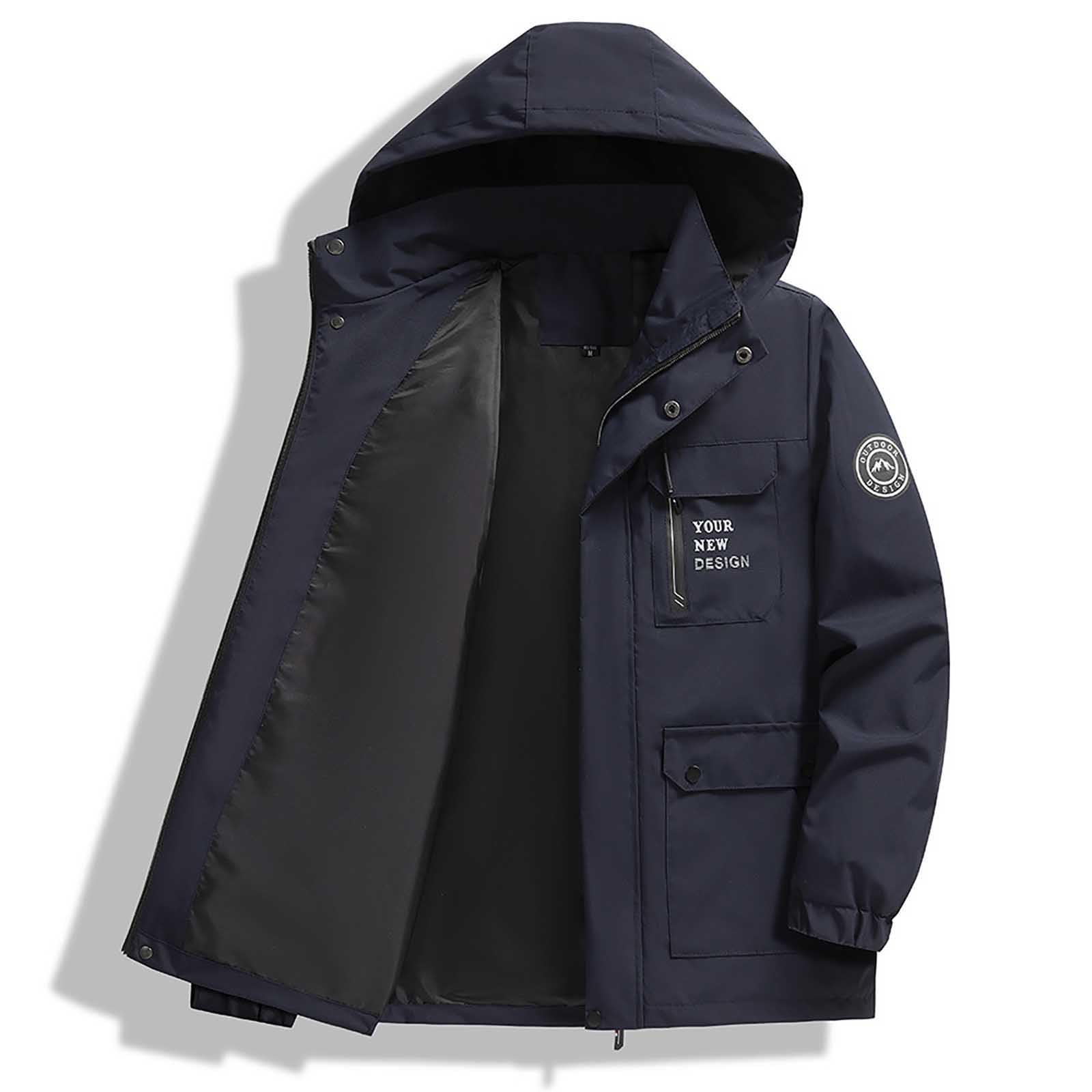 Generisch Wintermantel Herren Slim Fit Dufflecoat - Herren Anorak Funktionsjacke mit atmungsaktiver Hardshell Technologie für Outdoor Aktivitäten Alltag