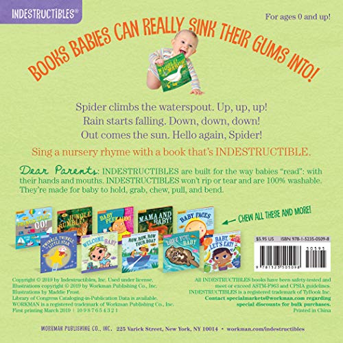 Indestructibles: The Itsy Bitsy Spider: Chew Proof · Rip Proof · Nontoxic · 100% Washable (Book For Babies, Newborn Books, Safe To Chew) #TOP1