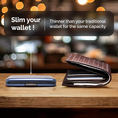 Image of OGON -DESIGNS- Aluminum wallet, Large capacity with metal lock, RFID Protection against fraud and demagnetization, Smart Case OSLO Large model