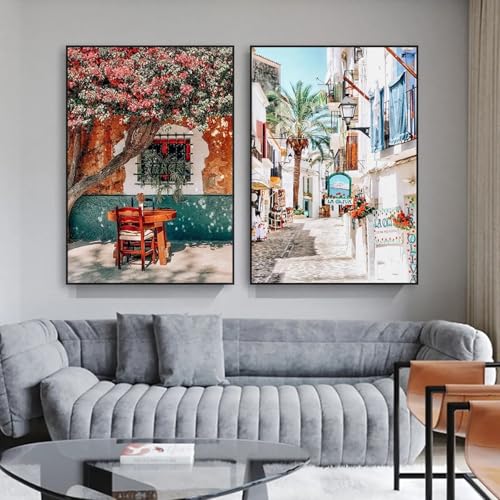 Affiche voyage Ibiza pour salon, art méditerranéen sur toile pour sublimer votre chambre moderne