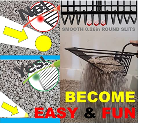 Qualiall Metal Cat Litter Scoop, Fast Kitty Box Pooper Scooper With Holder, Deep Large Shovel, Upgraded With Flat Head And A Comfy Thumb Hole In Long Handle #TOP2